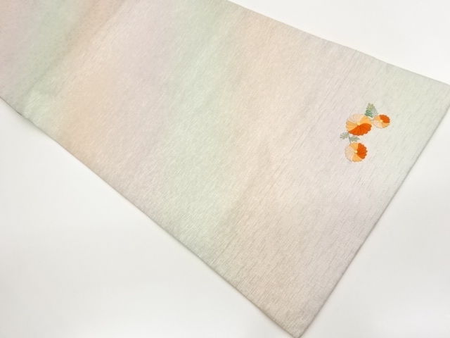JAPANESE NAGOYA OBI / EMBROIDERY / KIKU